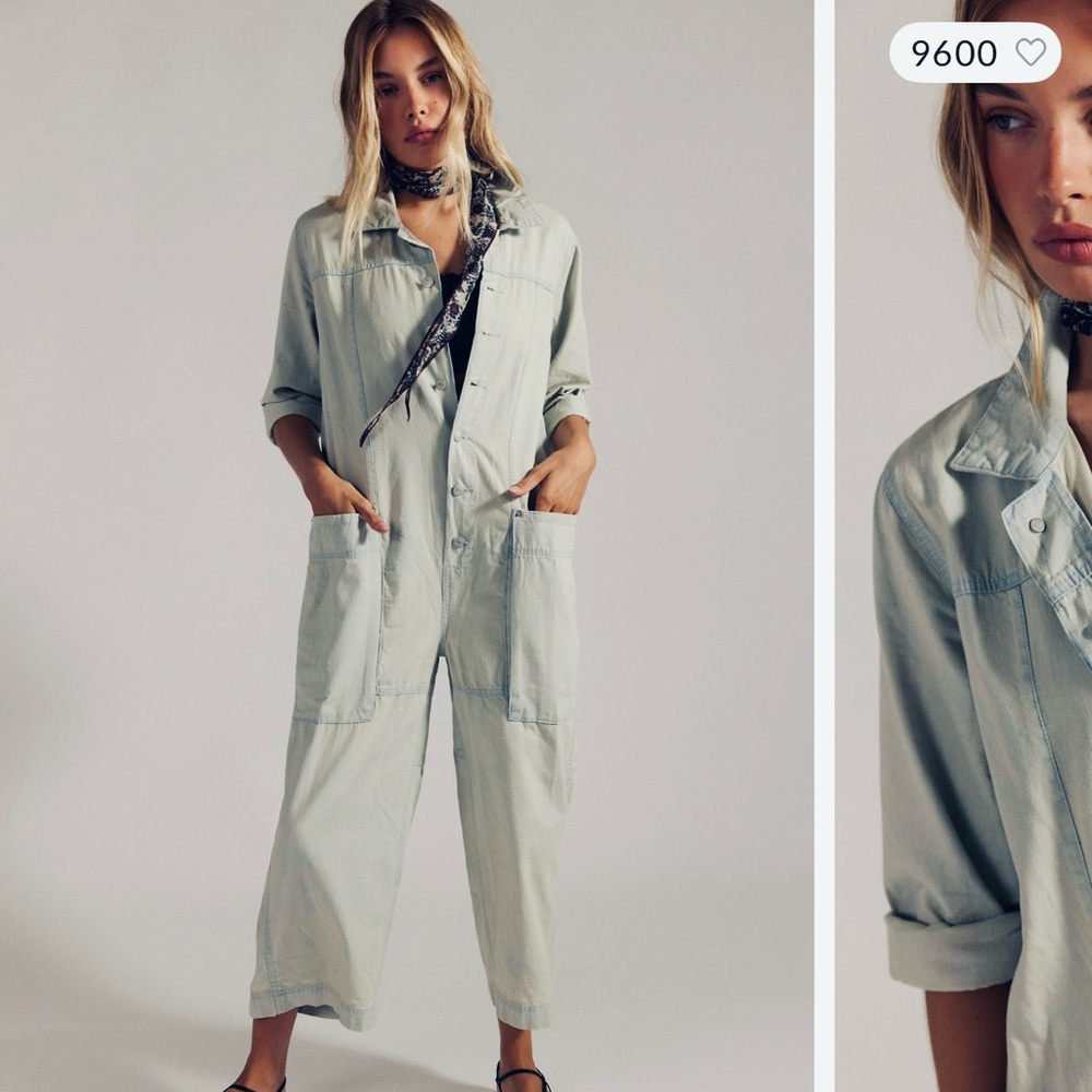 We The Free Margarita Jumpsuit in Light Blue Beam XS